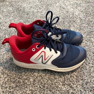 New Balance Women's Fresh Foam Velo V3 Softball Turf  Shoes Red/White/Blue 7.5